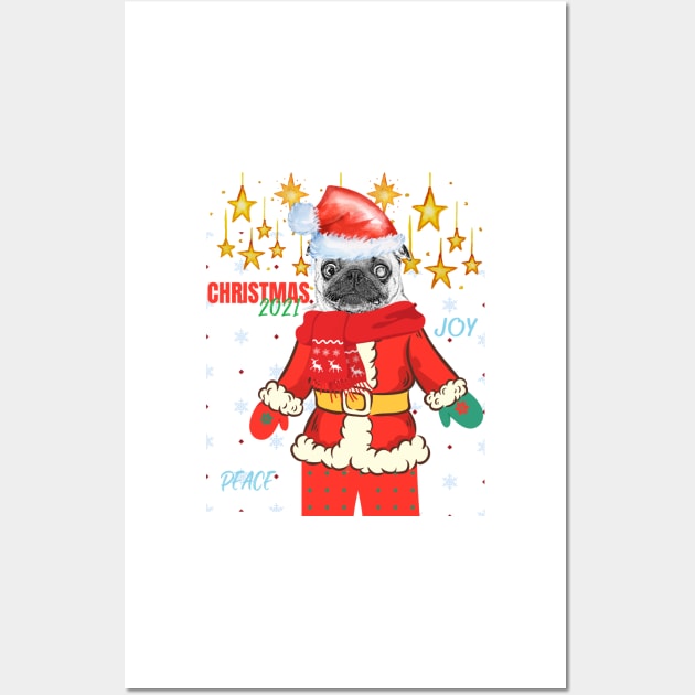 Santa Dog Wall Art by BeatyinChaos